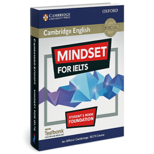 تصویر سه‌بعدی جلد کتاب Mindset for IELTS سطح Foundation مخصوص آمادگی آیلتس